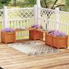 Giantex 2-in-1 Outdoor Bench with 2 Raised Garden Beds, Wood with Teak Oil Finish, Planter Boxes with Open-Ended Base, Garden Bench Seat for Porch Balcony Lawn Yard, DIY Assembly, 42″x11″x11.5″(Honey Wood)