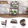 Giantex 3 Tier Folding Wooden Plant Stand, Indoor Flower Pot Holder Display Rack, Free Installation Corner Plants Storage Shelf, Foldable Rustic Wood Ladder Shelf for Home Patio Balcony Garden