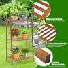 Giantex 3 Tier Ladder Shelf, Bamboo Plant Stand Indoor Outdoor, Multifunctional Bookcase Ladder Planter Storage Shelving Unit for Living Room Bathroom Patio Balcony Garden Office (Brown)