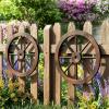 Giantex 30-Inch Wagon Wheels 2 Pieces, Carbonized Solid Fir Wood, Old Western Style Wall Art Garden Decor, Decorative Rustic Hanging Wood Wheels for Yard Garage Bar Farmhouse Outdoor(24″ – 4 Pieces)