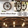 Giantex 30-Inch Wagon Wheels 2 Pieces, Carbonized Solid Fir Wood, Old Western Style Wall Art Garden Decor, Decorative Rustic Hanging Wood Wheels for Yard Garage Bar Farmhouse Outdoor(24″ – 4 Pieces)