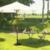 Giantex 30lbs Patio Market Umbrella Base, Heavy Duty Outdoor Stand, Cast Iron Umbrella Holder for Garden Beach, Classic Round Umbrella Standing Deck Porch