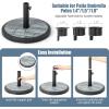 Giantex 35lbs Umbrella Base, Heavy Duty Patio Umbrella Stand with Built-in Cement, Special Stone Pattern, Outdoor Round Weighted Market Umbrella Holder for Garden Lawn Deck