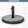Giantex 35lbs Umbrella Base, Heavy Duty Patio Umbrella Stand with Built-in Cement, Special Stone Pattern, Outdoor Round Weighted Market Umbrella Holder for Garden Lawn Deck