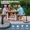 Giantex 35lbs Umbrella Base, Heavy Duty Patio Umbrella Stand with Built-in Cement, Special Stone Pattern, Outdoor Round Weighted Market Umbrella Holder for Garden Lawn Deck