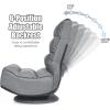 Giantex 360 Degree Swivel Floor Chair, Folding Floor Gaming Chair with 6 Positions Adjustable, Lazy Sofa Lounge Chair w/Tufted Back Support, Video Gaming Chair for Reading TV Watching (Black)(Grey)