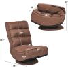 Giantex 360 Degree Swivel Floor Chair, Folding Floor Gaming Chair with 6 Positions Adjustable, Lazy Sofa Lounge Chair w/Tufted Back Support, Video Gaming Chair for Reading TV Watching (Black)(Brown)