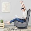 Giantex 360 Degree Swivel Floor Chair, Folding Floor Gaming Chair with 6 Positions Adjustable, Lazy Sofa Lounge Chair w/Tufted Back Support, Video Gaming Chair for Reading TV Watching (Black)(Grey)