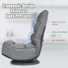 Giantex 360 Degree Swivel Floor Chair, Folding Floor Gaming Chair with 6 Positions Adjustable, Lazy Sofa Lounge Chair w/Tufted Back Support, Video Gaming Chair for Reading TV Watching (Black)(Grey)