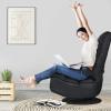 Giantex 360 Degree Swivel Floor Chair, Folding Floor Gaming Chair with 6 Positions Adjustable, Lazy Sofa Lounge Chair w/Tufted Back Support, Video Gaming Chair for Reading TV Watching (Black)(Black)