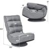 Giantex 360 Degree Swivel Floor Chair, Folding Floor Gaming Chair with 6 Positions Adjustable, Lazy Sofa Lounge Chair w/Tufted Back Support, Video Gaming Chair for Reading TV Watching (Black)(Grey)