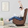 Giantex 360 Degree Swivel Floor Chair, Folding Floor Gaming Chair with 6 Positions Adjustable, Lazy Sofa Lounge Chair w/Tufted Back Support, Video Gaming Chair for Reading TV Watching (Black)(Brown)