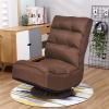 Giantex 360 Degree Swivel Floor Chair, Folding Floor Gaming Chair with 6 Positions Adjustable, Lazy Sofa Lounge Chair w/Tufted Back Support, Video Gaming Chair for Reading TV Watching (Black)(Brown)