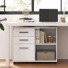 Giantex 3-Drawer File Cabinet for Office – Home Mobile Lateral Filing Cabinet with Hanging Bars, Open Storage Shelves, 5 Universal Wheels, Printer Stand for Letter Size Storage Cabinet (White)(White)