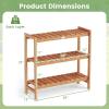 Giantex 3-Tier Plant Stand Indoor, Solid Wood Flower Pot Display Rack w/ Slatted Shelves, Take Oil Finish Bookshelf Shoe Rack, Indoor Outdoor Storage Shelf for Patio Garden Balcony Home Living Room Entryway