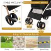 Giantex 3-in-1 Folding Dog Stroller Detachable Carrier Car Seat, 4 Wheels Pet Travel Stroller with Adjustable Canopy, Storage Basket for Small Medium Dogs Cats Puppy (Black & Rose Gold)(Black & Rose Gold)