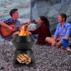 Giantex 3-in-1 Outdoor Fire Pit, 20″ Wood Burning Fire Pits with Removable Wok Ring, Ash Pan & Storage Shelf, Oxygen-Enriched Burning, Heavy-Duty Portable Fire Bowl for Camping, Backyard, Patio, BBQ