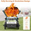 Giantex 3-in-1 Outdoor Fire Pit, 20″ Wood Burning Fire Pits with Removable Wok Ring, Ash Pan & Storage Shelf, Oxygen-Enriched Burning, Heavy-Duty Portable Fire Bowl for Camping, Backyard, Patio, BBQ