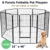 Giantex 40″ 16/8 Panel Pet Playpen with Door, Foldable Dog Exercise Pen, Portable Free-Standing Cat Fence, for Outdoor & Outdoor, Metal Dog Puppy Cat Exercise Fence Barrier Kennel (8 Panels, 40”)(8 Panels)