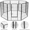 Giantex 40″ 16/8 Panel Pet Playpen with Door, Foldable Dog Exercise Pen, Portable Free-Standing Cat Fence, for Outdoor & Outdoor, Metal Dog Puppy Cat Exercise Fence Barrier Kennel (8 Panels, 40”)(8 Panels)