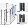 Giantex 40 inch Dog Fence with Door, 16/8 Panels Dog Playpen for Outside Large Dogs, Portable Pet Playpen Fencing Enclosures, Heavy Duty Metal Camping Fences for The Yard (16 Panels, 40 inch)(16 Panels)