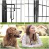 Giantex 40 inch Dog Fence with Door, 16/8 Panels Dog Playpen for Outside Large Dogs, Portable Pet Playpen Fencing Enclosures, Heavy Duty Metal Camping Fences for The Yard (16 Panels, 40 inch)(8 Panels)