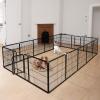Giantex 40 inch Dog Fence with Door, 16/8 Panels Dog Playpen for Outside Large Dogs, Portable Pet Playpen Fencing Enclosures, Heavy Duty Metal Camping Fences for The Yard (16 Panels, 40 inch)(16 Panels)