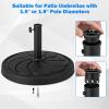 Giantex 40 lbs Patio Umbrella Base, 21.5″ Round Market Umbrella Stand for 1.5”-1.9” Umbrella Poles, Heavy Duty Resin Base with Metal Support Holder for Deck Garden Poolside (40 lbs)(40.0 Pounds)