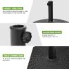 Giantex 40 lbs Patio Umbrella Base, 21.5″ Round Market Umbrella Stand for 1.5”-1.9” Umbrella Poles, Heavy Duty Resin Base with Metal Support Holder for Deck Garden Poolside (40 lbs)(49.0 Pounds)