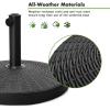 Giantex 40 lbs Patio Umbrella Base, 21.5″ Round Market Umbrella Stand for 1.5”-1.9” Umbrella Poles, Heavy Duty Resin Base with Metal Support Holder for Deck Garden Poolside (40 lbs)(49.0 Pounds)
