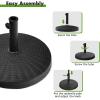 Giantex 40 lbs Patio Umbrella Base, 21.5″ Round Market Umbrella Stand for 1.5”-1.9” Umbrella Poles, Heavy Duty Resin Base with Metal Support Holder for Deck Garden Poolside (40 lbs)(49.0 Pounds)