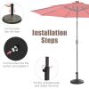 Giantex 40 lbs Patio Umbrella Base, 21.5″ Round Market Umbrella Stand for 1.5”-1.9” Umbrella Poles, Heavy Duty Resin Base with Metal Support Holder for Deck Garden Poolside (40 lbs)(22.0 Pounds)