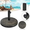 Giantex 40 lbs Patio Umbrella Base, 21.5″ Round Market Umbrella Stand for 1.5”-1.9” Umbrella Poles, Heavy Duty Resin Base with Metal Support Holder for Deck Garden Poolside (40 lbs)(22.0 Pounds)