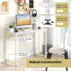 Giantex 40-Inch White Computer Desk, Home Office Desk with Heavy-Duty Metal Frame, Modern Simple Gaming Table PC Workstation, Versatile Small Desk for Bedroom, Small Spaces(White)