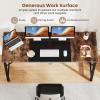 Giantex 40-Inch White Computer Desk, Home Office Desk with Heavy-Duty Metal Frame, Modern Simple Gaming Table PC Workstation, Versatile Small Desk for Bedroom, Small Spaces(Rustic Brown + Black)