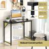 Giantex 40-Inch White Computer Desk, Home Office Desk with Heavy-Duty Metal Frame, Modern Simple Gaming Table PC Workstation, Versatile Small Desk for Bedroom, Small Spaces(Black)