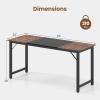 Giantex 40-Inch White Computer Desk, Home Office Desk with Heavy-Duty Metal Frame, Modern Simple Gaming Table PC Workstation, Versatile Small Desk for Bedroom, Small Spaces(Rustic Brown + Black)