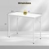 Giantex 40-Inch White Computer Desk, Home Office Desk with Heavy-Duty Metal Frame, Modern Simple Gaming Table PC Workstation, Versatile Small Desk for Bedroom, Small Spaces(White)