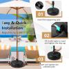 Giantex 40lbs Fillable Umbrella Base, Water and Sand Filled Umbrella Stand, Fits 1.5″ Patio Umbrella Pole, Round HDPE Weighted Market Table Umbrella Holder for Outdoor Deck Garden (14.5 inch)