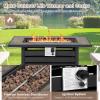 Giantex 42″ Propane Fire Pit – 50,000 BTU Rectangular Outdoor Gas Firepit with Lid, High-Temp Resistant Tabletop, Adjustable Flame Lava Rocks and Waterproof Cover, 2 in 1 Patio Fire Table for Outside