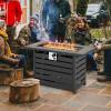 Giantex 42″ Propane Fire Pit – 50,000 BTU Rectangular Outdoor Gas Firepit with Lid, High-Temp Resistant Tabletop, Adjustable Flame Lava Rocks and Waterproof Cover, 2 in 1 Patio Fire Table for Outside
