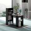 Giantex 48 Inch Computer Desk with Bookshelf, 3-in-1 Home Office Desk with 4-Tier Bookcase & CPU Stand, Space-Saving Reversible Writing Desk Work Table for Bedroom, Study Room, Office (Natural)(Black)