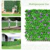 Giantex 4PCS Expandable Fence with Leaves, 6.5ft Privacy Screen Decorative Faux Ivy Fencing Panel for Balcony Patio Deck Backdrop, Outdoor Artificial Hedge Screen (4, Green Leaves & White Flowers)(Green Leaves & Purple Flowers)