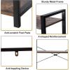 Giantex 4-Tier Industrial Bookshelf, Vintage Bookcase with Metal Frame, Standing Shelf Unit, Storage Shelves, Book Shelf for Living Room, Bedroom, Office, Brown(Brown)