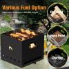 Giantex 4-in-1 Outdoor Pizza Oven Wood Fired, 2-Layer Pizza Maker Grill with Stone, Peel, Waterproof Cover, Cooking Grids, Detachable Grill Oven & Fire Pit for Outside Backyard BBQ