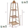 Giantex 4-tier Bamboo Plant Stand, 39” Ladder Shelf Corner Storage Shelving, Flower Pot Rack Display Shelf, Indoor Outdoor Flower Holder Planter for Living Room Patio Balcony (Brown)