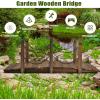 Giantex 5 FT Wooden Garden Bridge, Classic Wood Arc Footbridge with Railings, 400 lbs Capacity, Decorative Pond Bridge for Outdoor Garden Yard Backyard Creek Farm (Natural)(Brown)