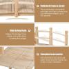 Giantex 5 FT Wooden Garden Bridge, Classic Wood Arc Footbridge with Railings, 400 lbs Capacity, Decorative Pond Bridge for Outdoor Garden Yard Backyard Creek Farm (Natural)(Natural)