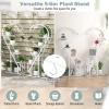 Giantex 5 Tier Metal Plant Stand Indoor, Creative Heart-shaped Ladder Plant Shelf with Hanging Hook for Multiple Plants, Tiered Flower Display Shelf, Tall Plant Stand for Valentine’s Day Home Holiday(White)