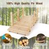 Giantex 5 ft Garden Bridge – Stained Wood Arc Footbridge Walkway with Side Railings, Decorative Wooden Bridge Landscaping for Backyard Farm Garden Creek Pond Decor, Easy to Assemble (Stained Brown)(Natural)